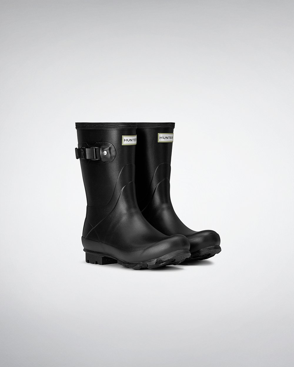 Botas de Lluvia Cortas Hunter Mujer - Norris Field - Negros - DWNBYEI-68